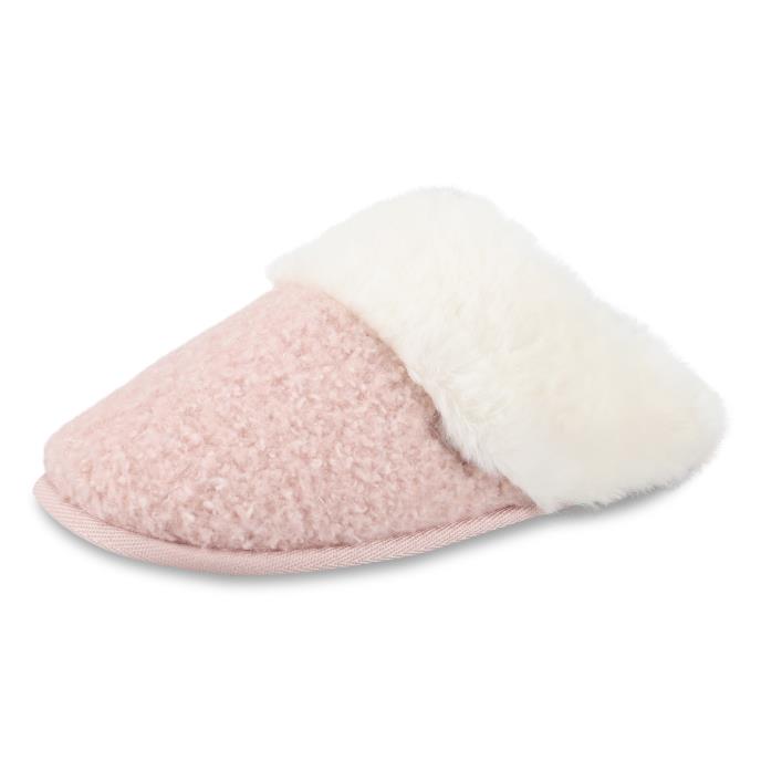 totes toasties® Ladies Borg Mule Slippers Pink Extra Image 3